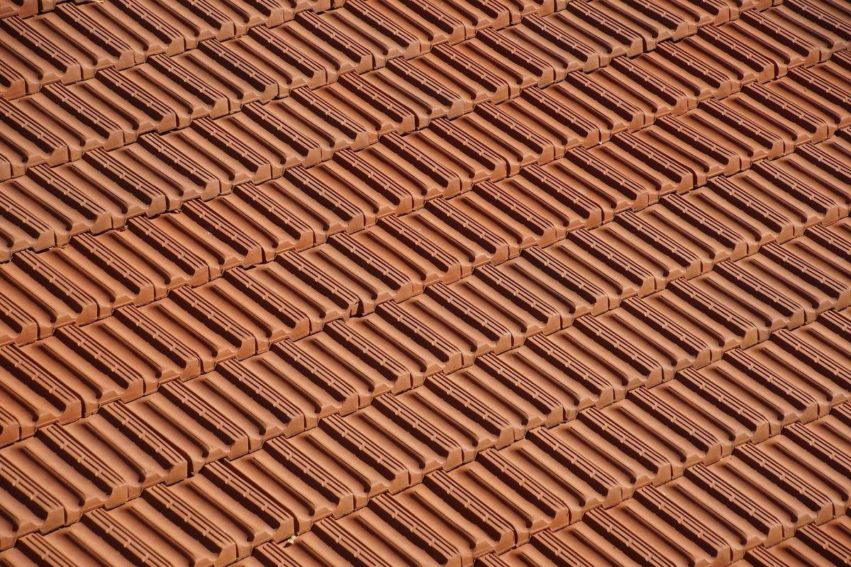 Rows of terracotta roof tiles