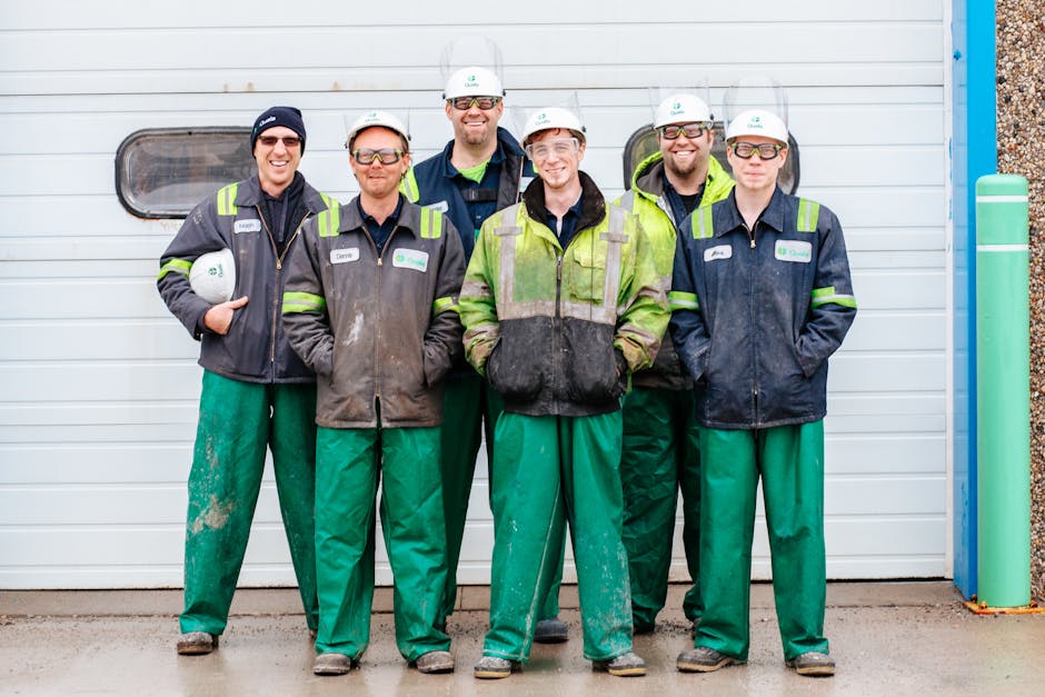 Trusted professional workers and contractors - company team at work